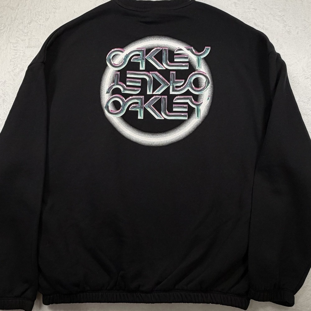 Men's Oakley MTL Ringed B1B Crew Neck Sweatshirt Large Grail Black Pockets RARE
